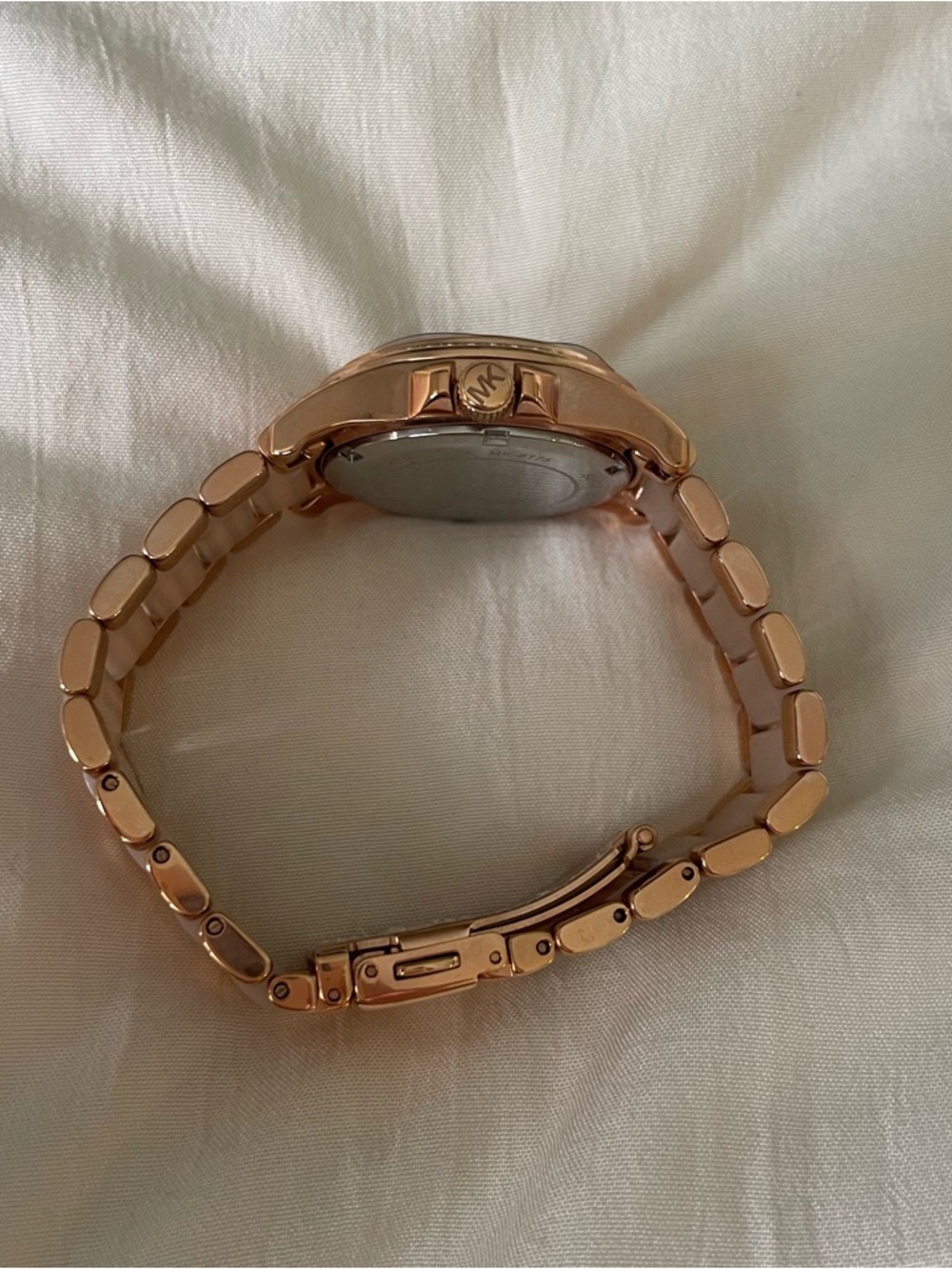Michael Kors Rose Gold and Cream Ceramic Crystal Watch - not currently operating - Picture 6 of 14